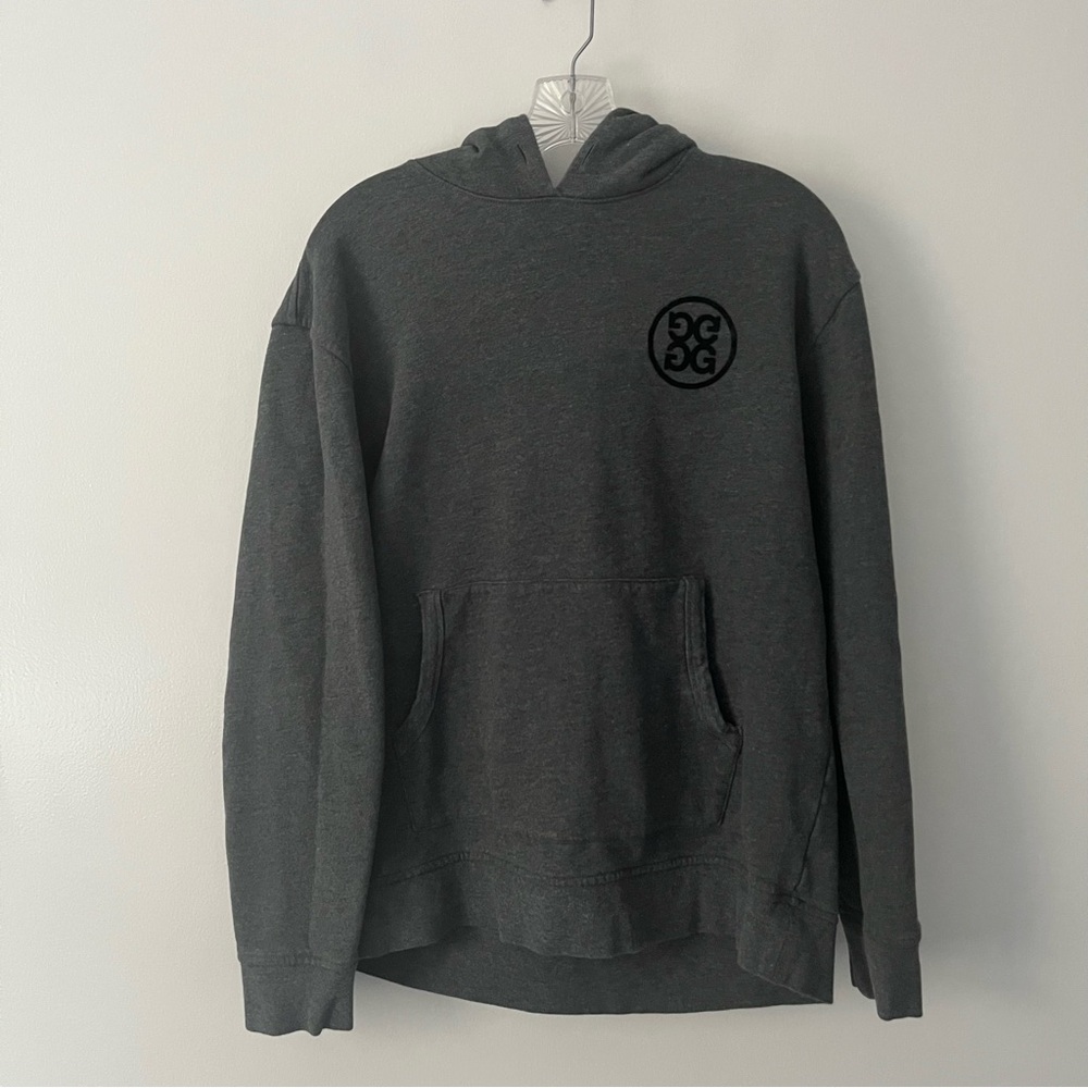 G/Fore Golf Gray Velvet Logo Hoodie Large